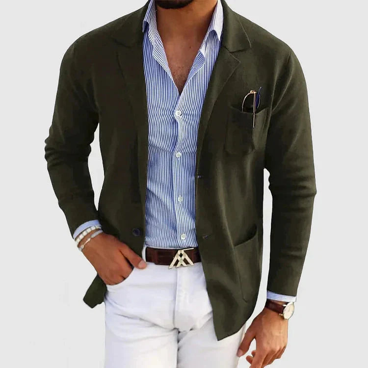 Men’s Tailored Single-Pocket Blazer