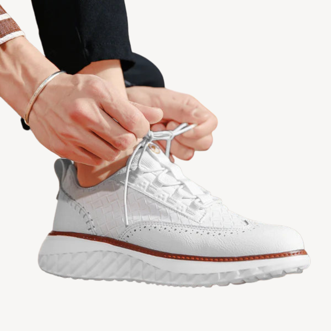 Men’s Lightweight Mesh Leather Sneakers
