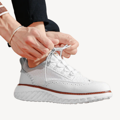 Men’s Lightweight Mesh Leather Sneakers
