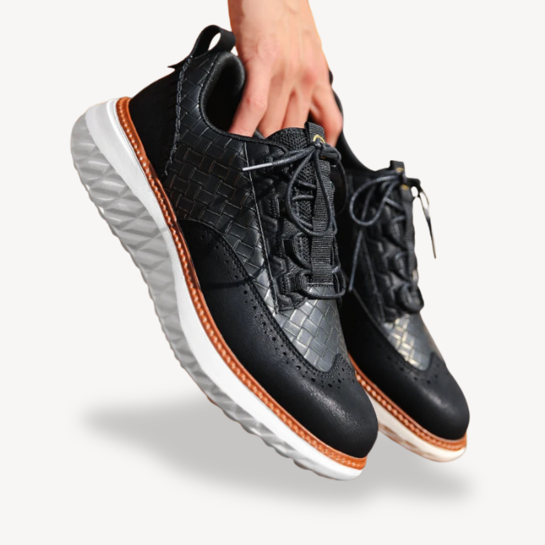 Men’s Lightweight Mesh Leather Sneakers