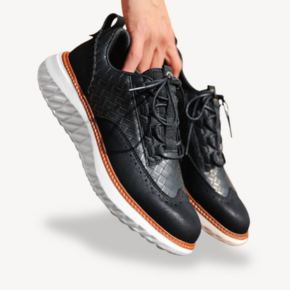 Men’s Lightweight Mesh Leather Sneakers