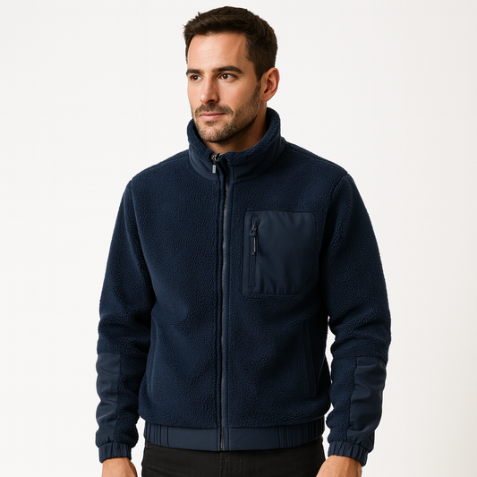 Men’s Textured Sherpa Fleece Jacket