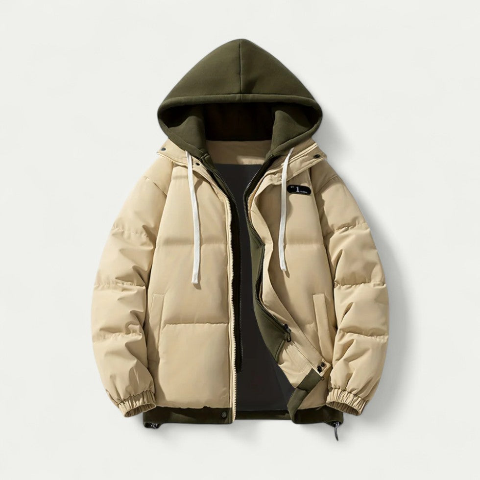 Men’s Two-Tone Layered Puffer Jacket