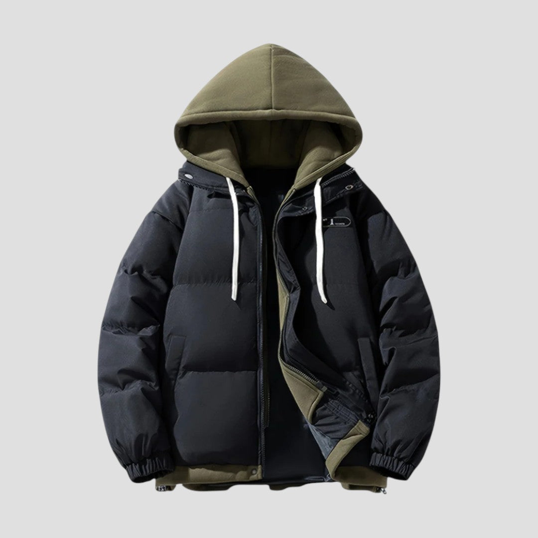 Men’s Oversized Puffer Jacket with Hoodie