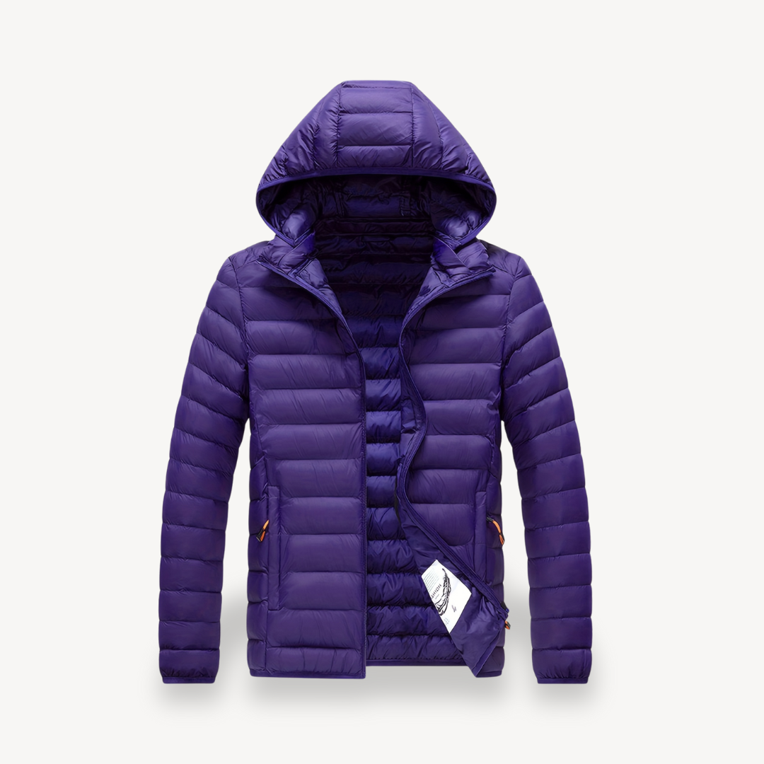 Men’s Minimalist Hooded Lightweight Puffer Jacket