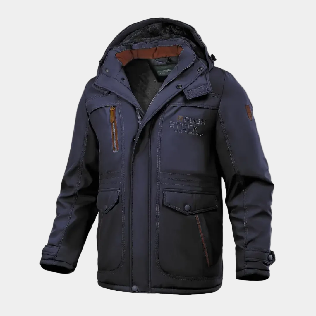 Men’s Rugged Utility Parka with Multi-Pocket Design