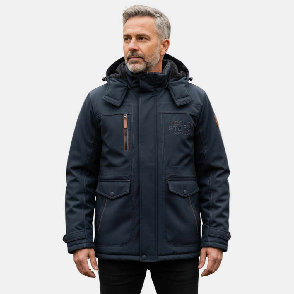 Men’s Rugged Utility Parka with Multi-Pocket Design