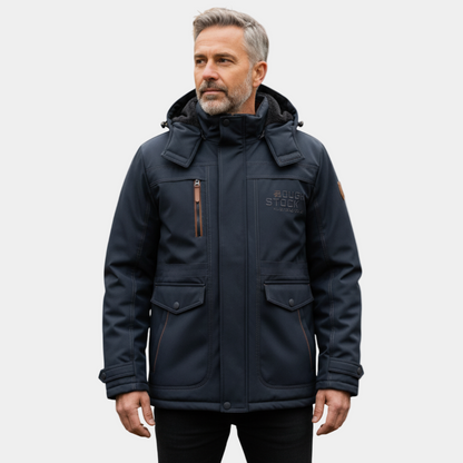 Men’s Rugged Utility Parka with Multi-Pocket Design