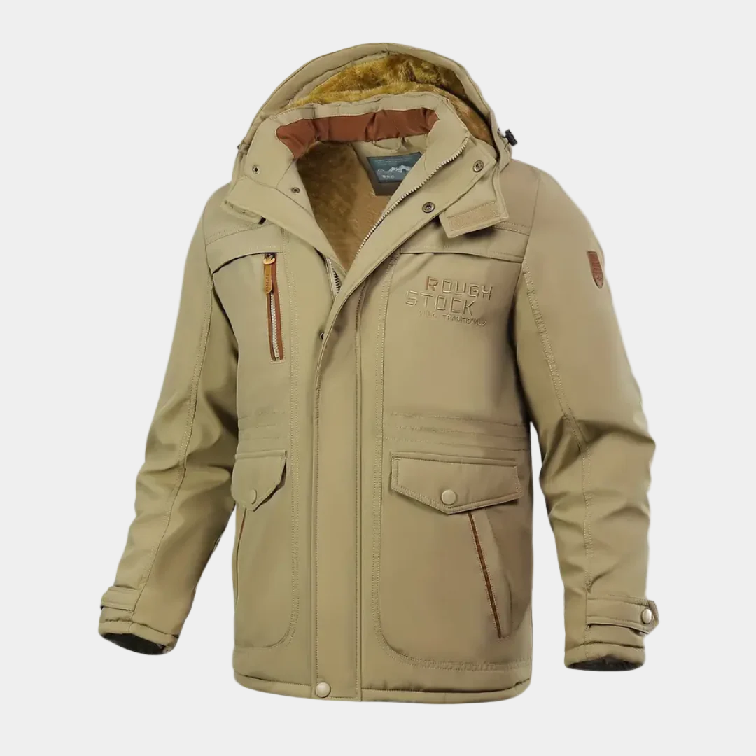Men’s Rugged Utility Parka with Multi-Pocket Design