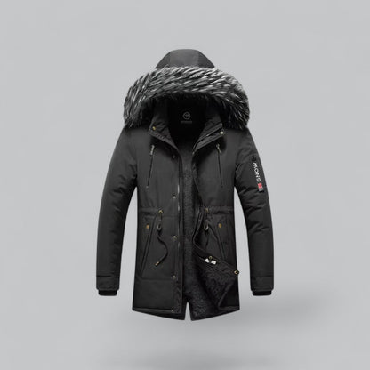 Men’s Faux Fur Hooded Winter Parka Jacket