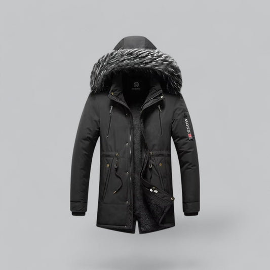 Men’s Faux Fur Hooded Winter Parka Jacket