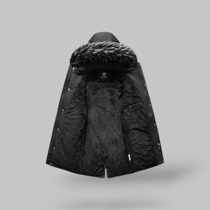 Men’s Faux Fur Hooded Winter Parka Jacket