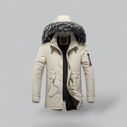 Men’s Faux Fur Hooded Winter Parka Jacket