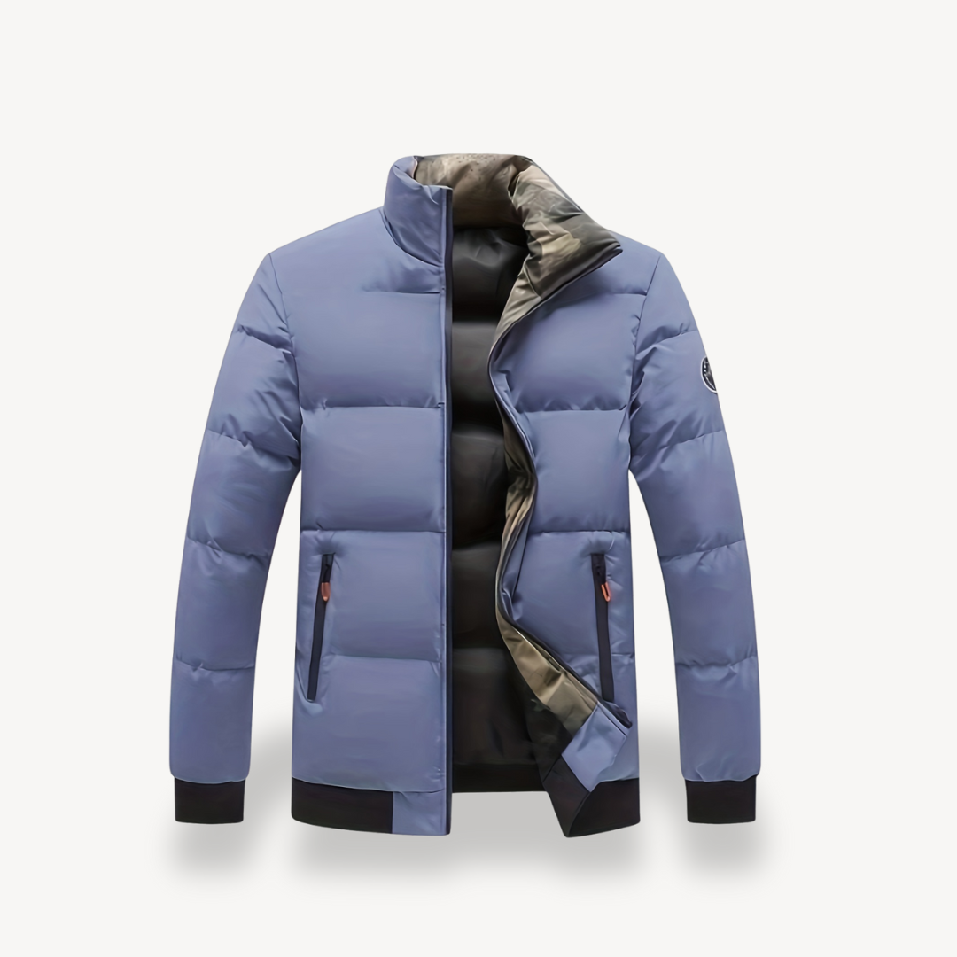 Men’s Contrast Collar Puffer Bomber Jacket
