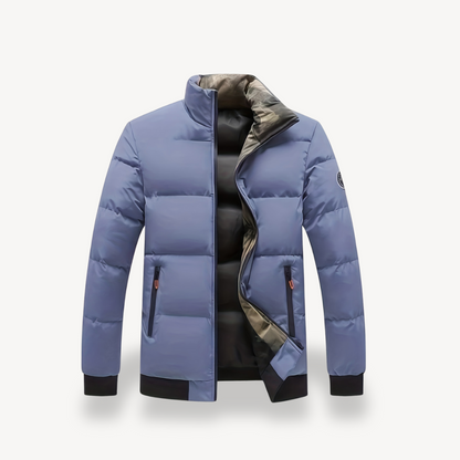 Men’s Contrast Collar Puffer Bomber Jacket