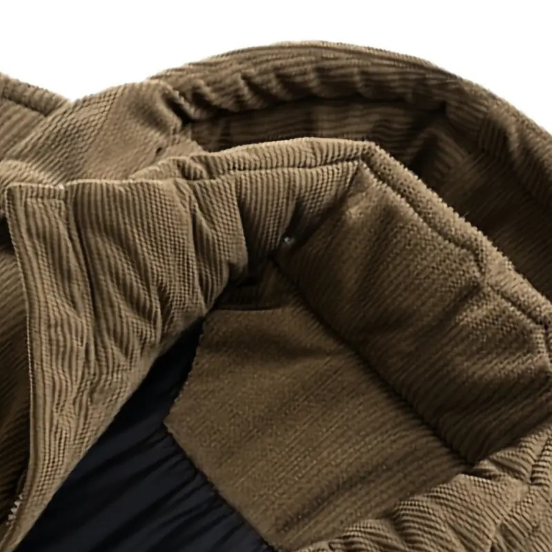 Men’s Corduroy Contrast Hooded Puffer