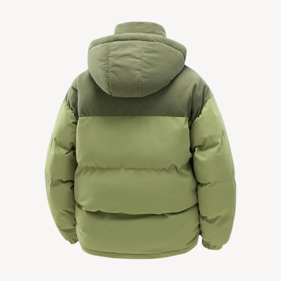 Men’s Corduroy Contrast Hooded Puffer