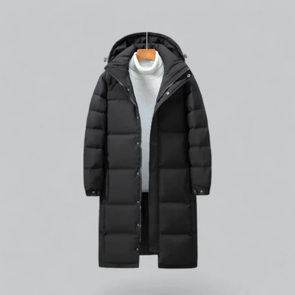 Nolan | Men’s Warm Long Hooded Puffer Jacket for Winter Comfort