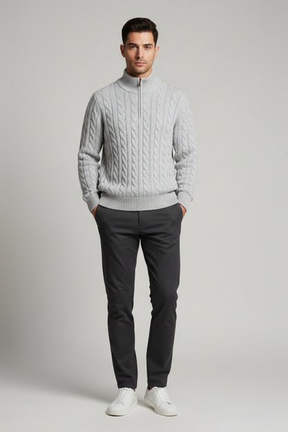 Men’s Regular Fit Cable Knit Sweater
