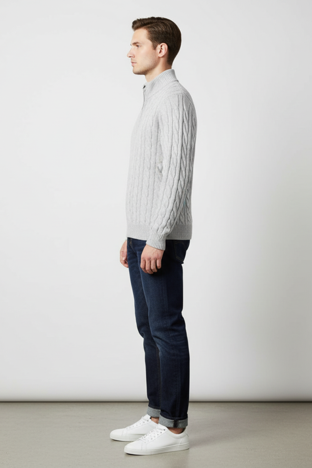 Men’s Regular Fit Cable Knit Sweater