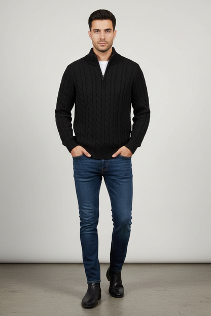 Men’s Regular Fit Cable Knit Sweater