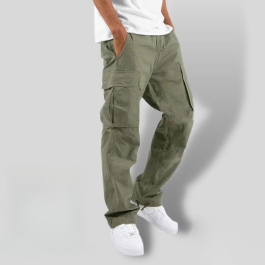Comfortable Mens Elastic Waist Cargo Pants - BritishElegance