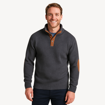 Men’s Ribbed Elbow Patch Sweater
