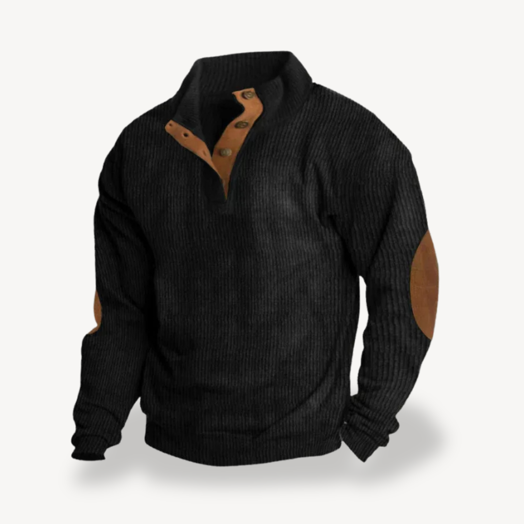 Men’s Ribbed Elbow Patch Sweater