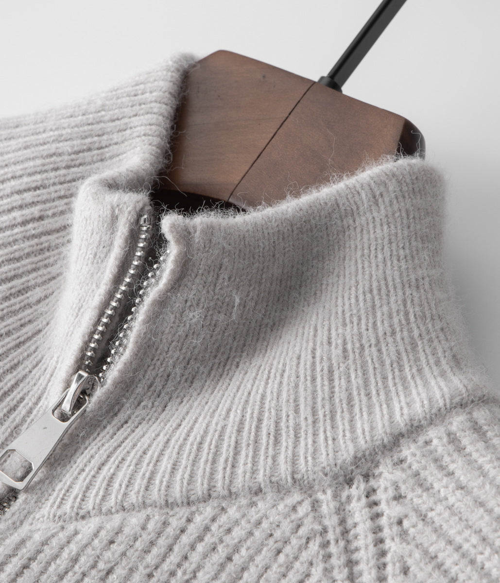 Men’s Chunky Ribbed Zip-Up Cardigan