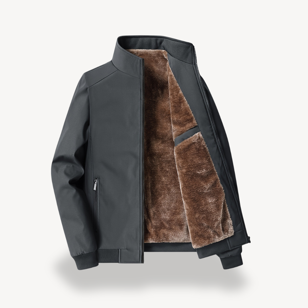 Men’s Faux Fur Lined Winter Bomber Jacket