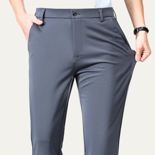 Men’s Modern Stretch Flat-Front Trousers