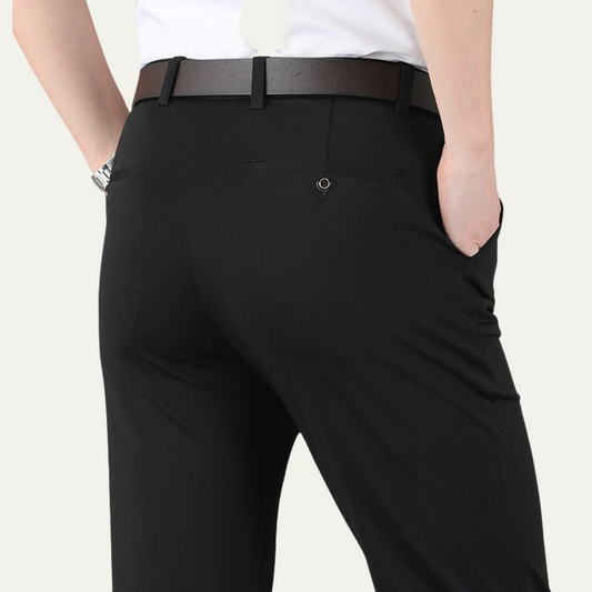 Men’s Tailored Flat-Front Business Trousers