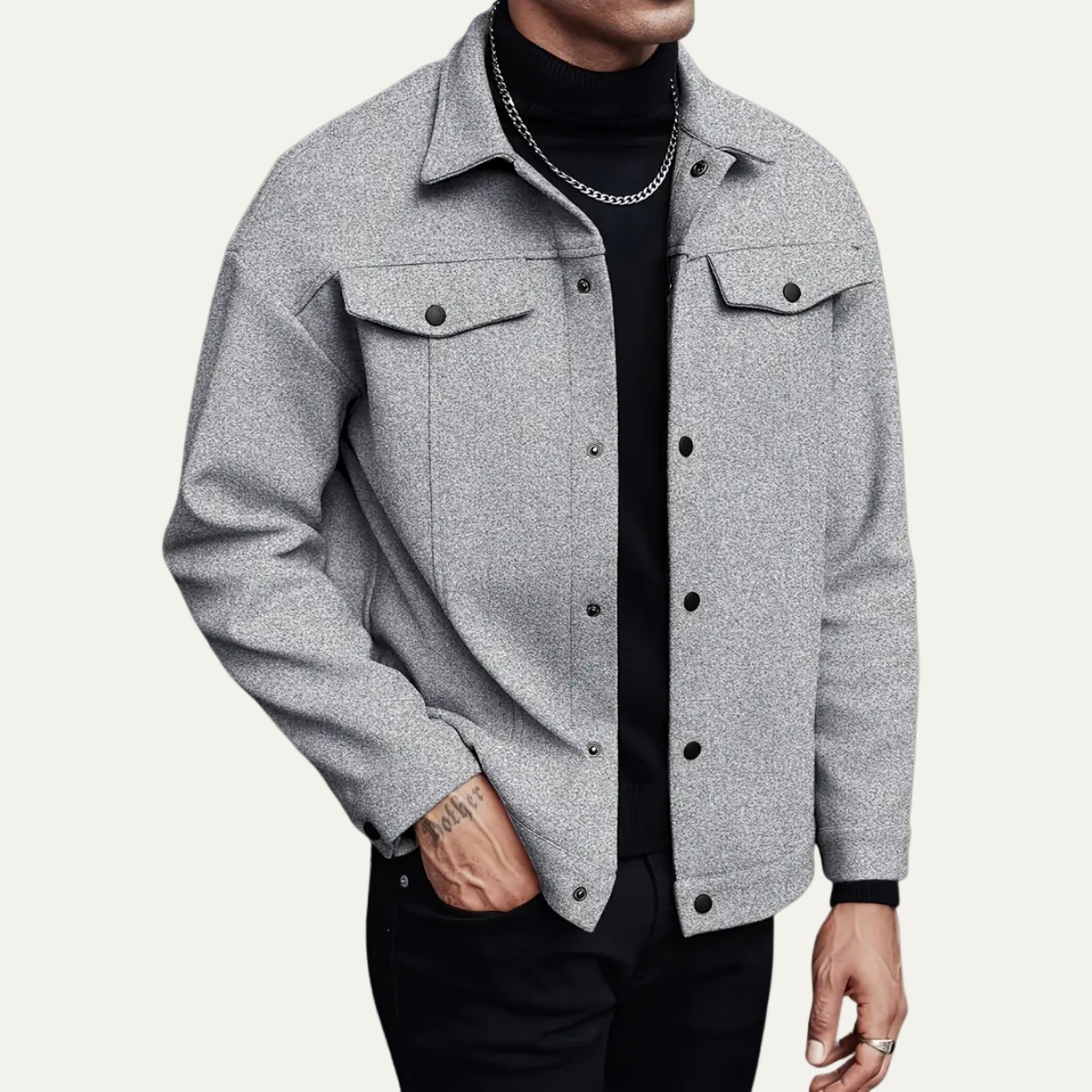 Men’s Classic Wool-Blend Shirt Jacket