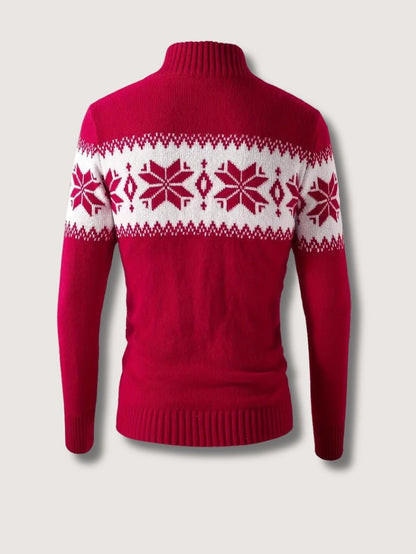 Men’s Snowflake Shawl Collar Sweater