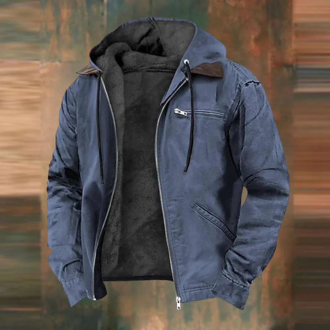 Warm Fleece Lined Zip Up Hooded Jacket - BritishElegance