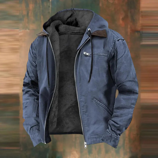 Warm Fleece Lined Zip Up Hooded Jacket - BritishElegance