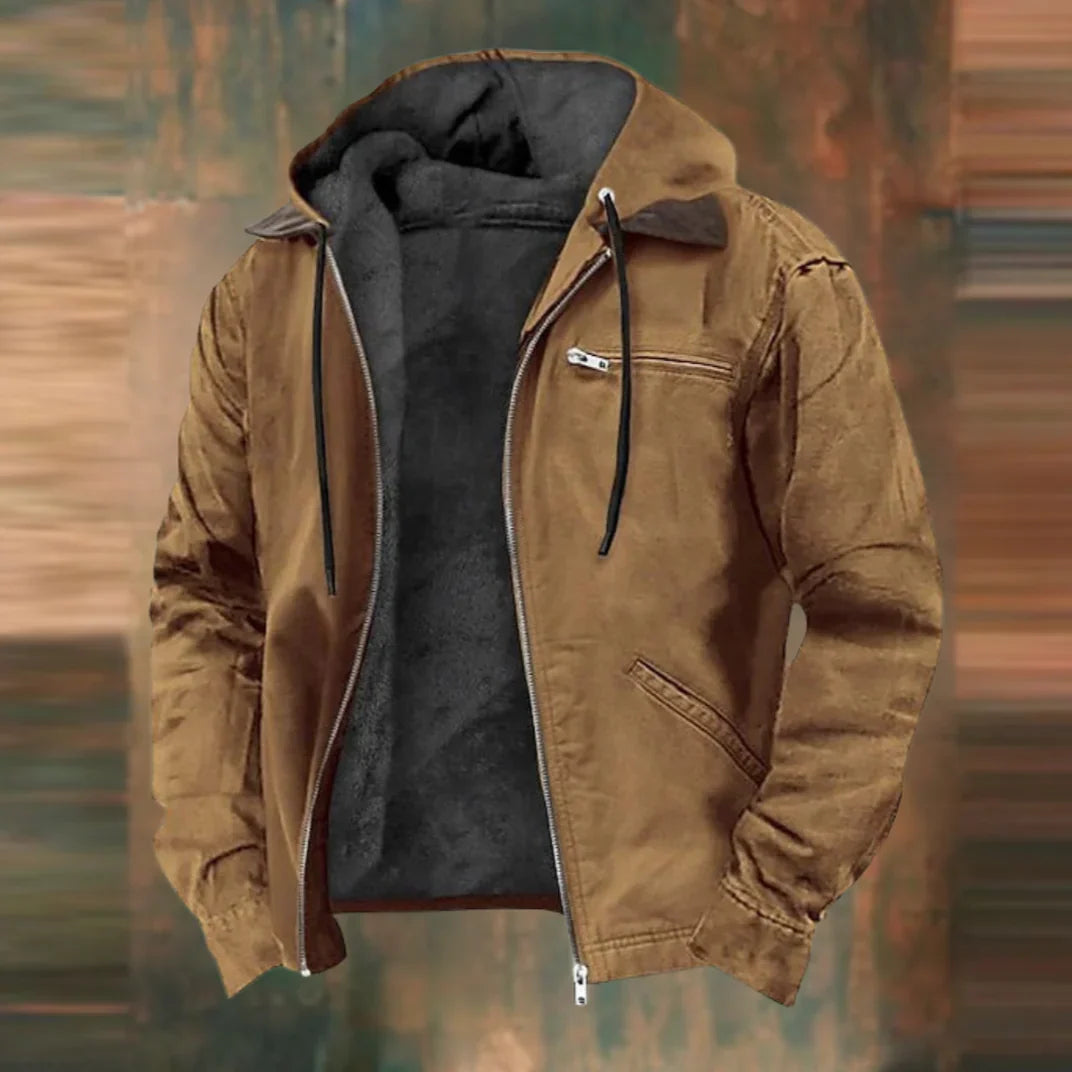 Warm Fleece Lined Zip Up Hooded Jacket