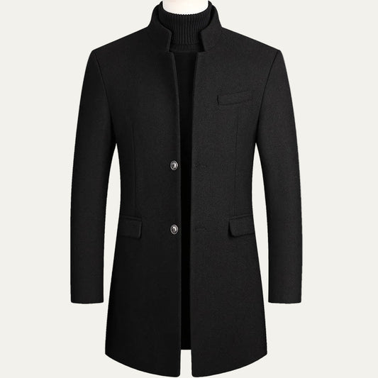 Men’s Slim Mandarin Collar Tailored Coat