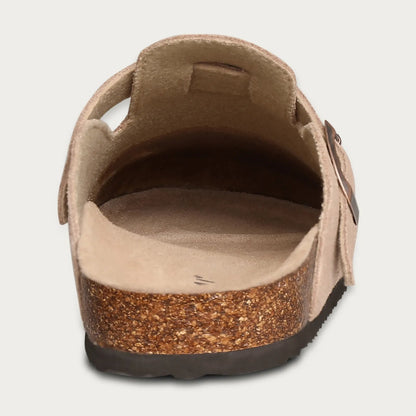 Men’s Buckled Cork Footbed Mule Clogs