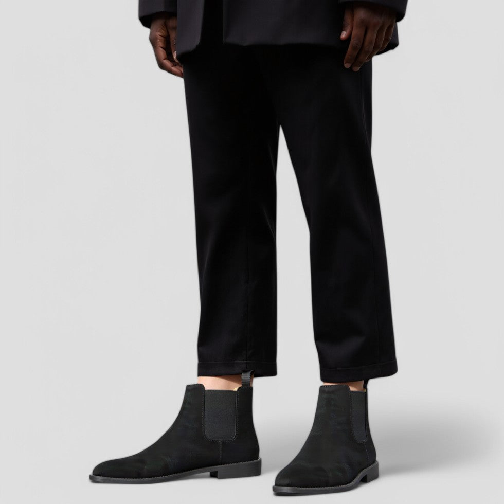Men's Suede Chelsea Boots Classic Slip-On Smart Casual Footwear
