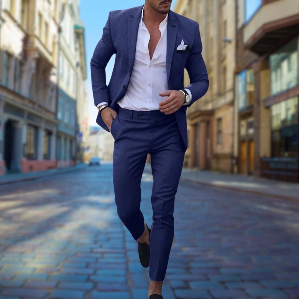 Tailored Fit Mens Business Suit - BritishElegance