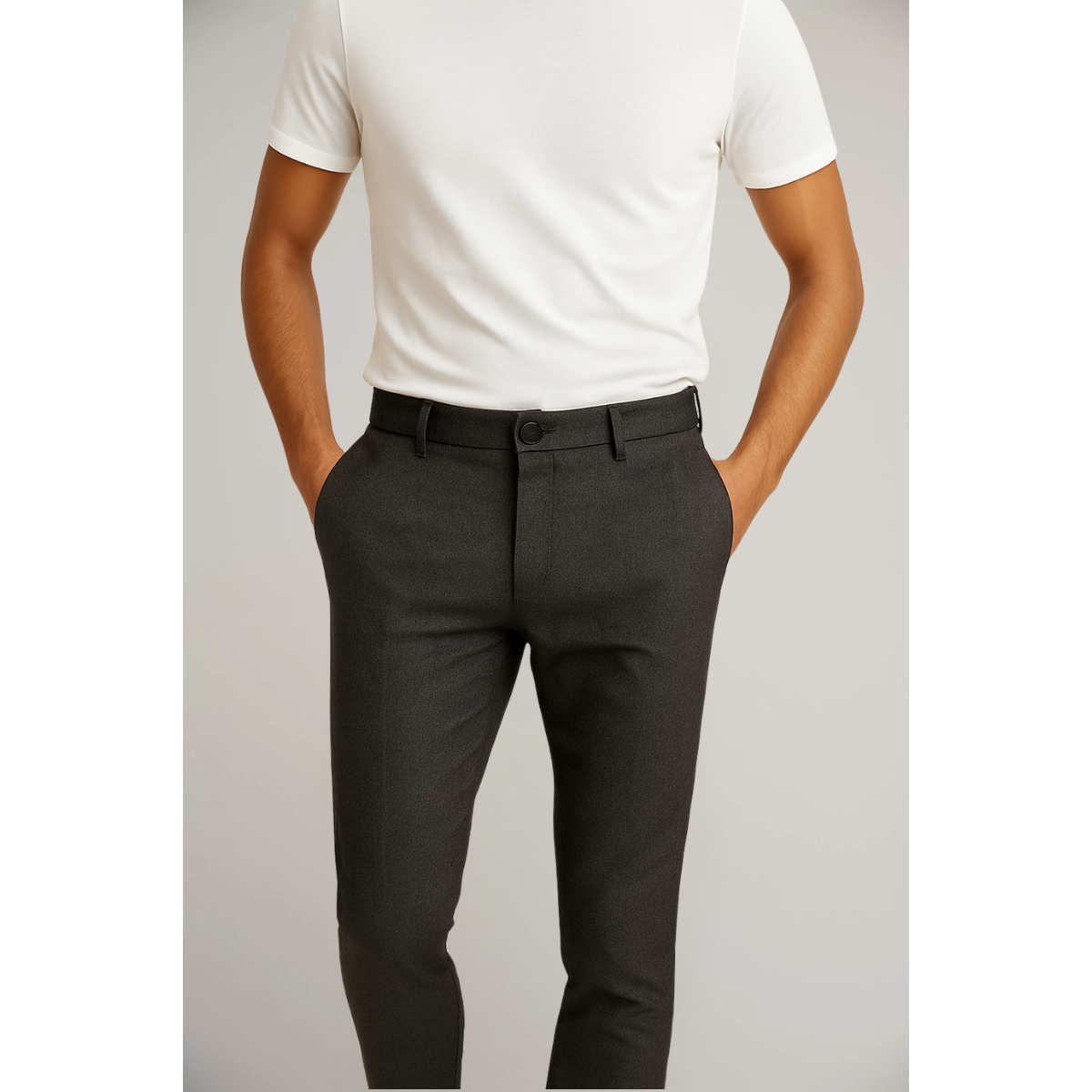Men’s Slim Fit Flat-Front Dress Trousers