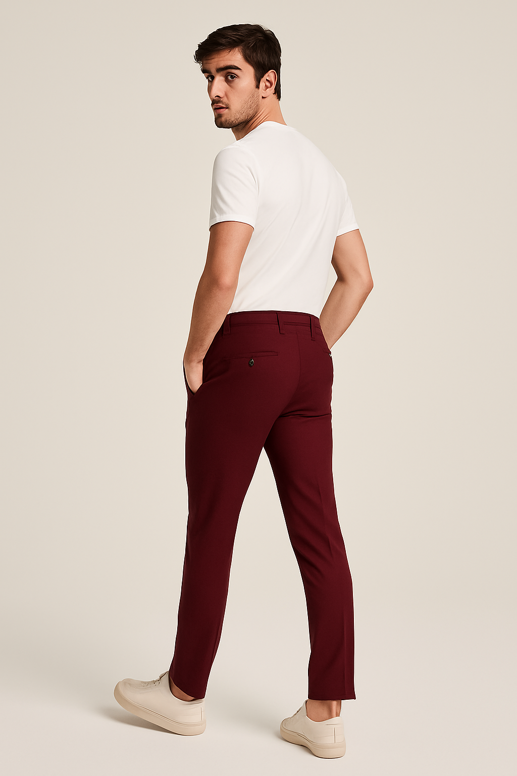 Men’s Slim Fit Flat-Front Dress Trousers
