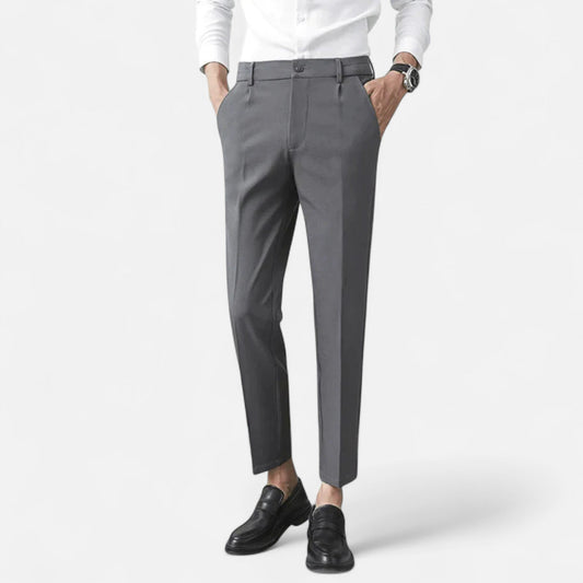 Men’s Slim-Fit Cropped Dress Trousers