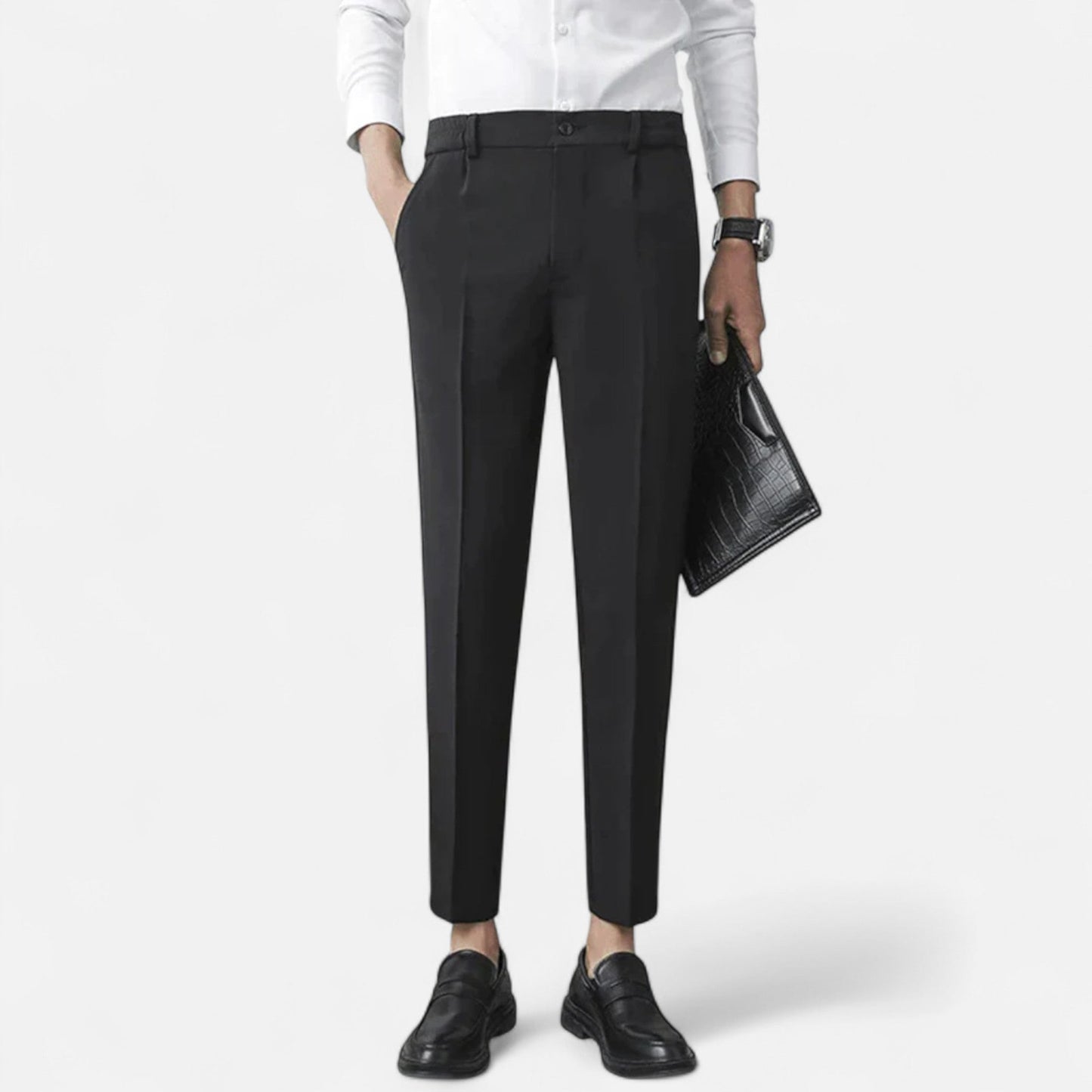 Men’s Slim-Fit Cropped Dress Trousers