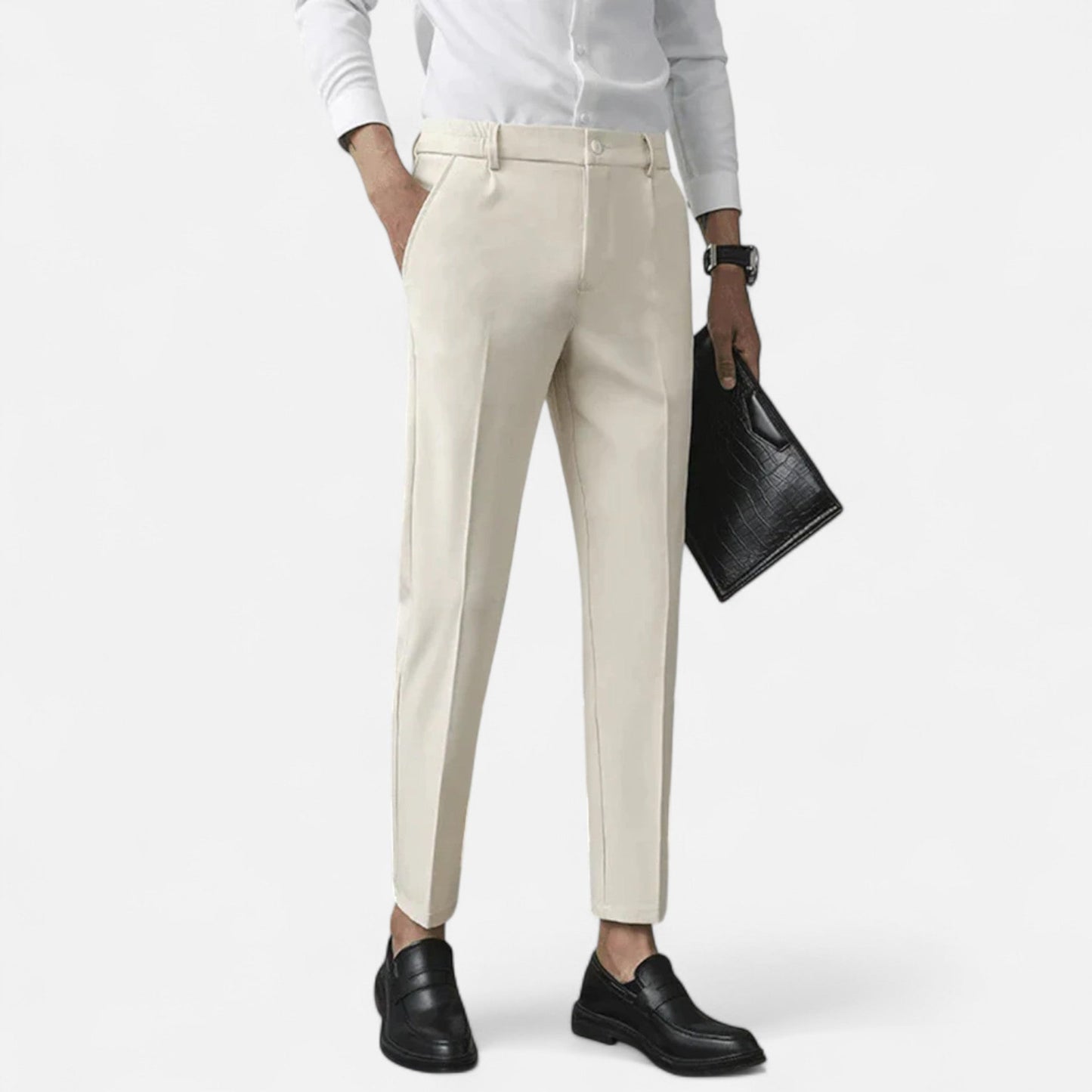 Men’s Slim-Fit Cropped Dress Trousers