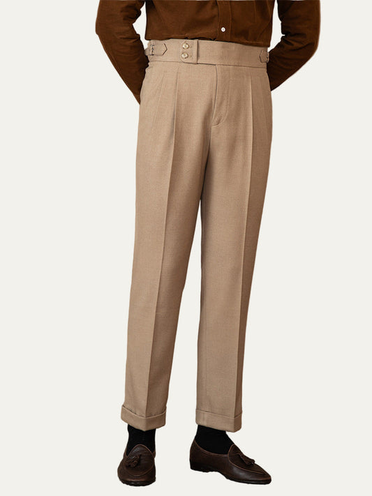 Men’s Refined High-Waist Tailored Trousers