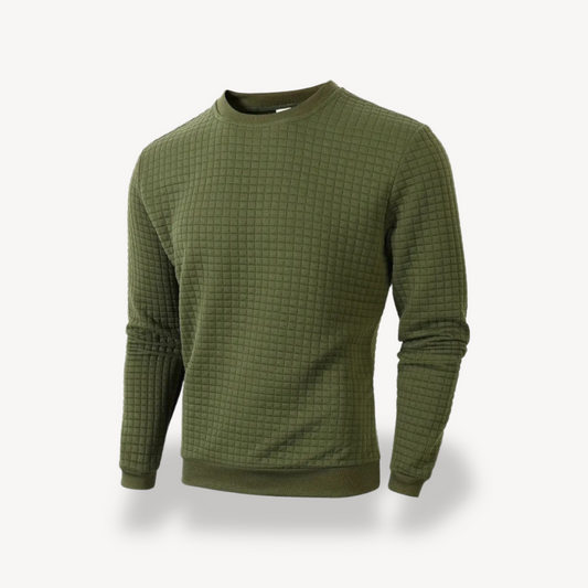 Men’s Quilted Grid Crewneck Sweatshirt