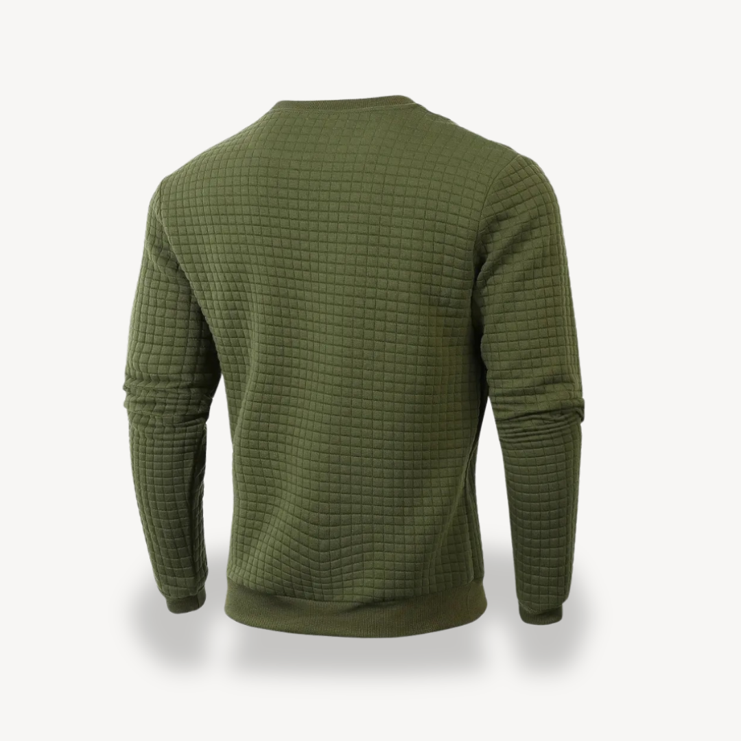 Men’s Quilted Grid Crewneck Sweatshirt