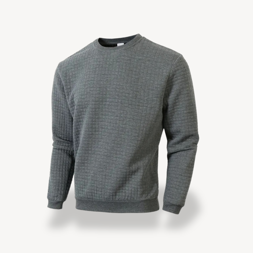 Men’s Quilted Grid Crewneck Sweatshirt